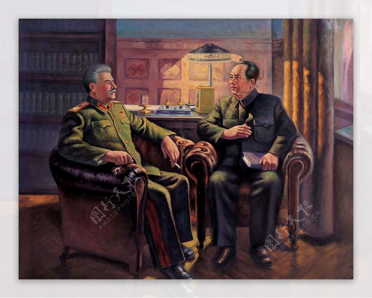 毛泽东与斯大林实际像素下非高清图片