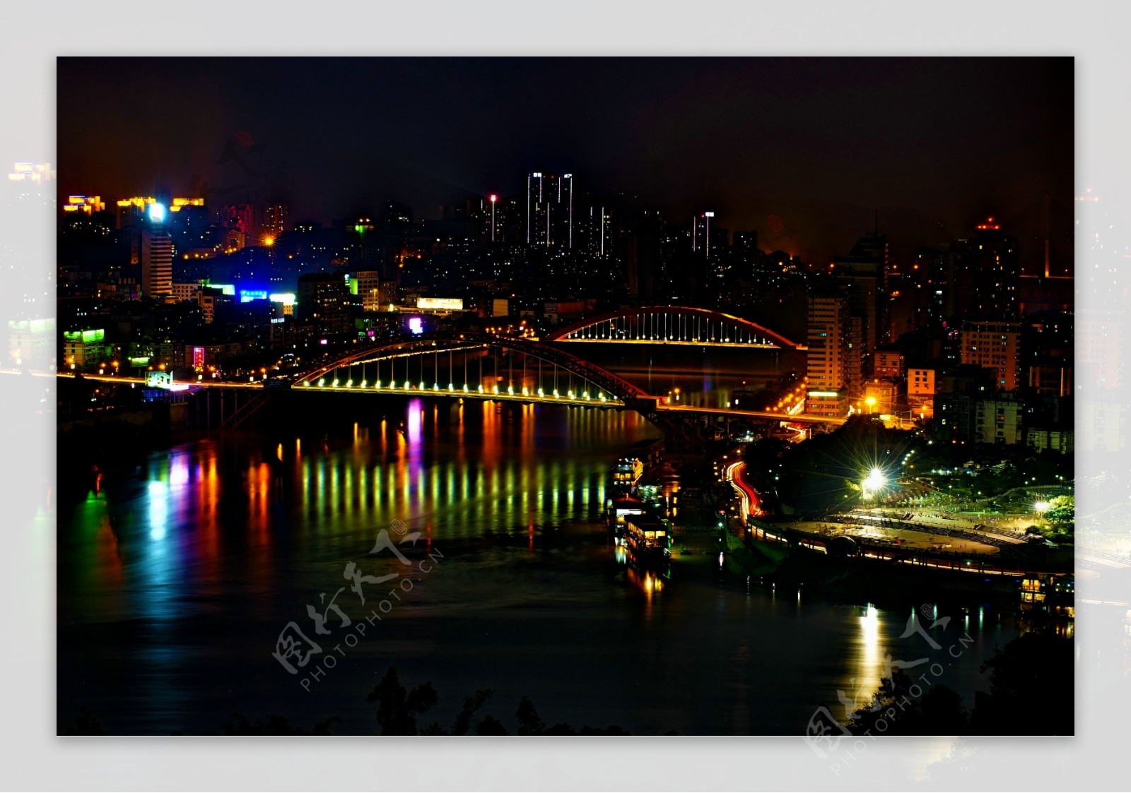 宜宾双桥夜景图片