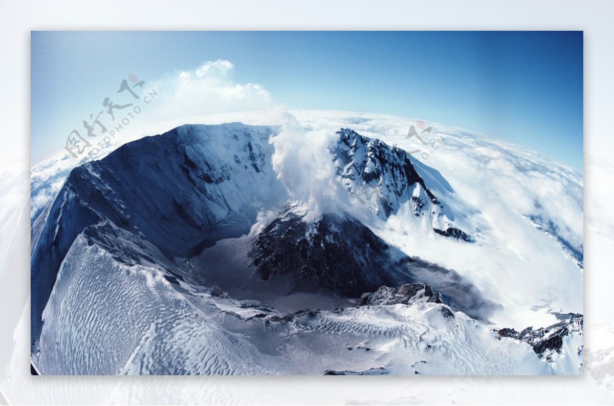 冰川活火山图片