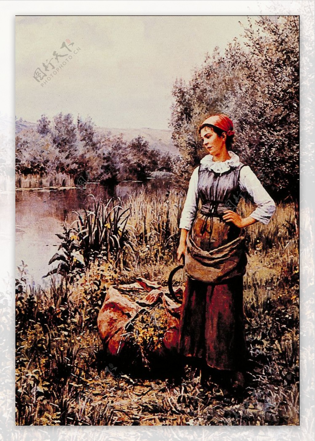 油画农动妇女图片