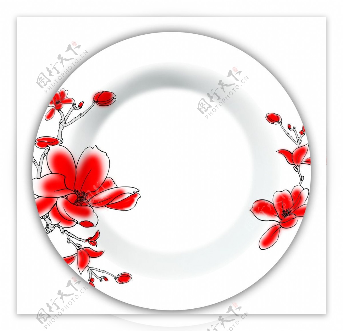 餐具花纹时尚红花图片