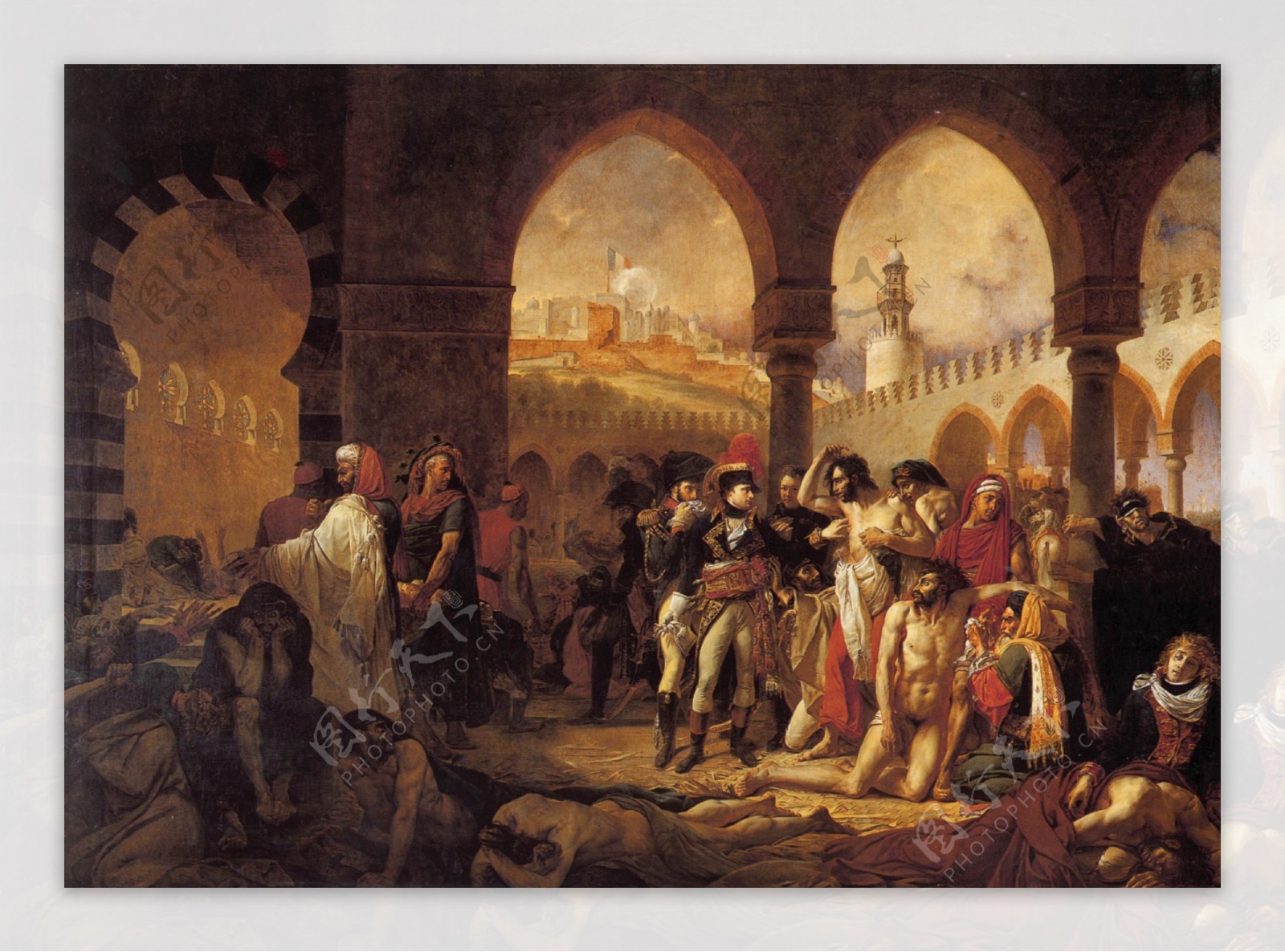 拿破仑视察雅法城的黑死病人图片