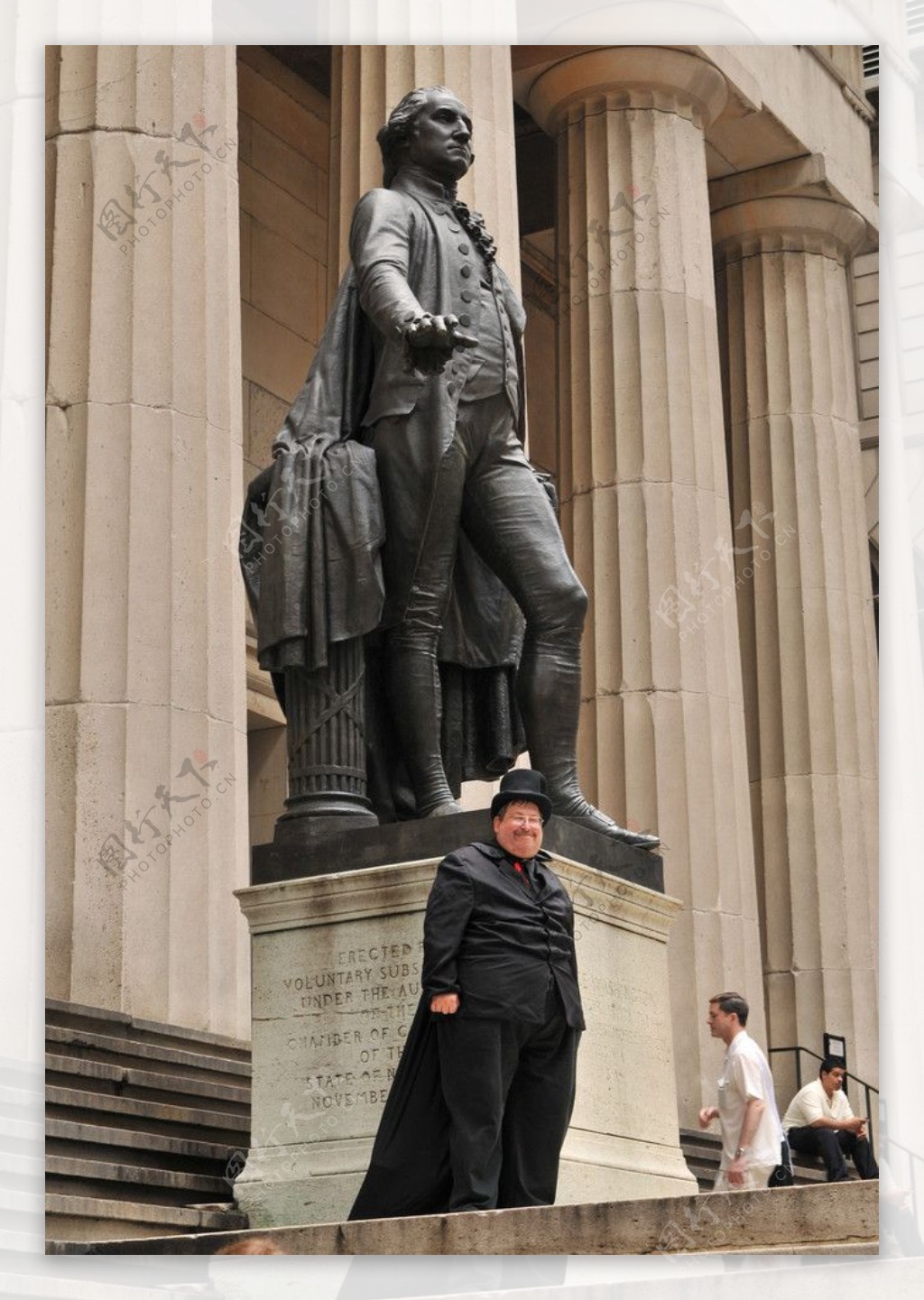 乔治华盛顿像雕塑纽约美国纽约市政厅室外柱罗马柱图片