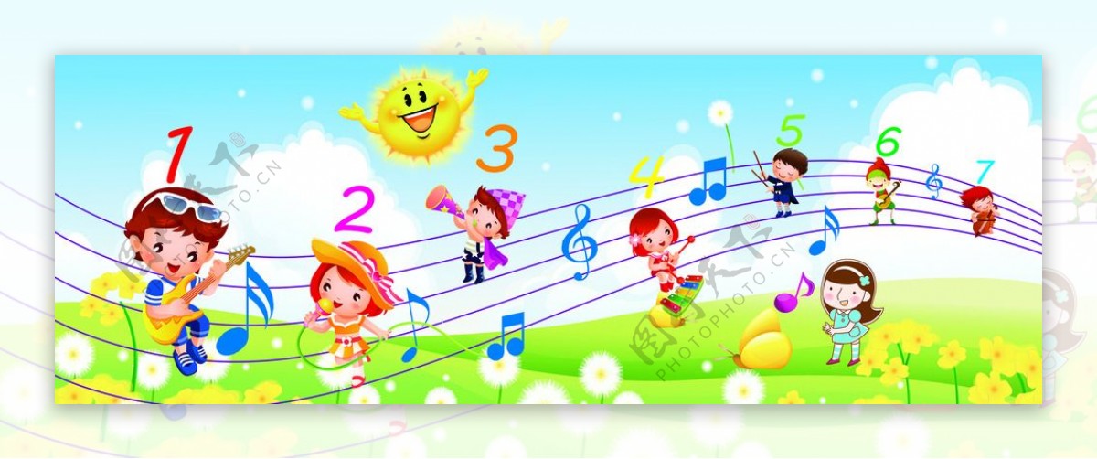 儿童音乐背景图片