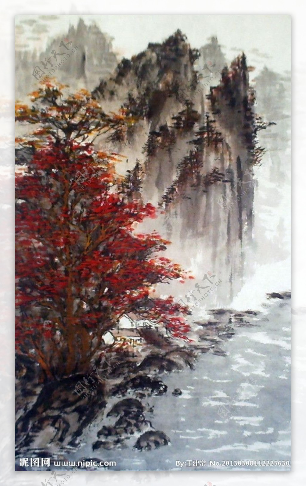 秋霜叶红图片