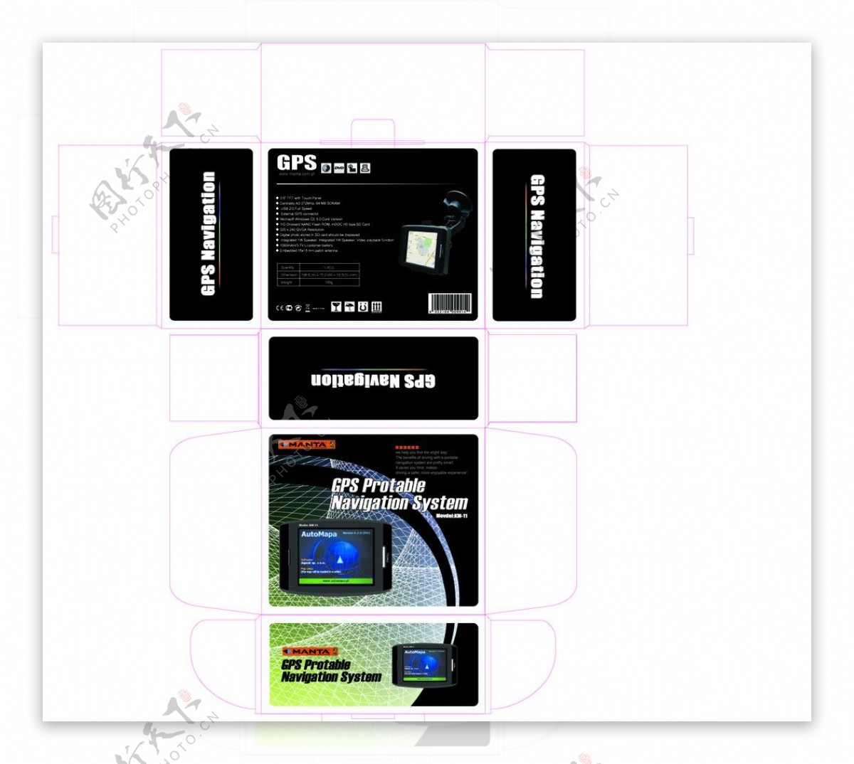 GPS包装盒设计图片