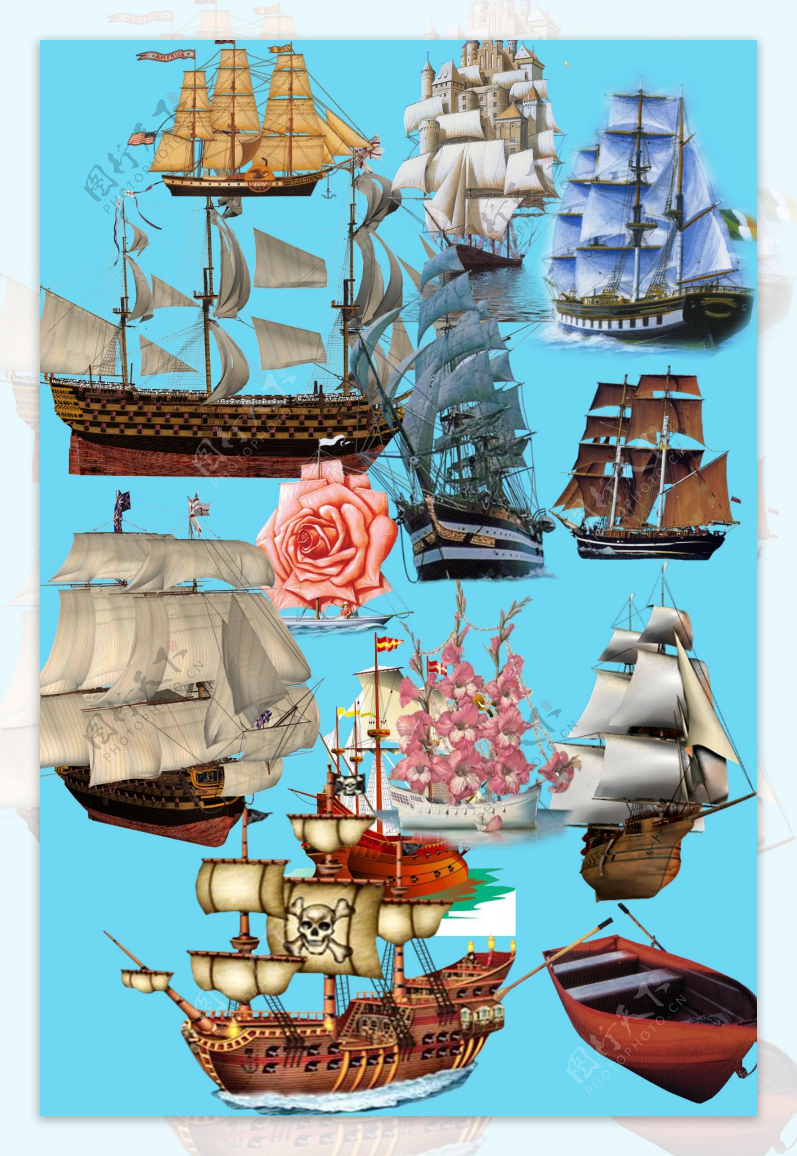 古代帆船3D帆船帆船图片