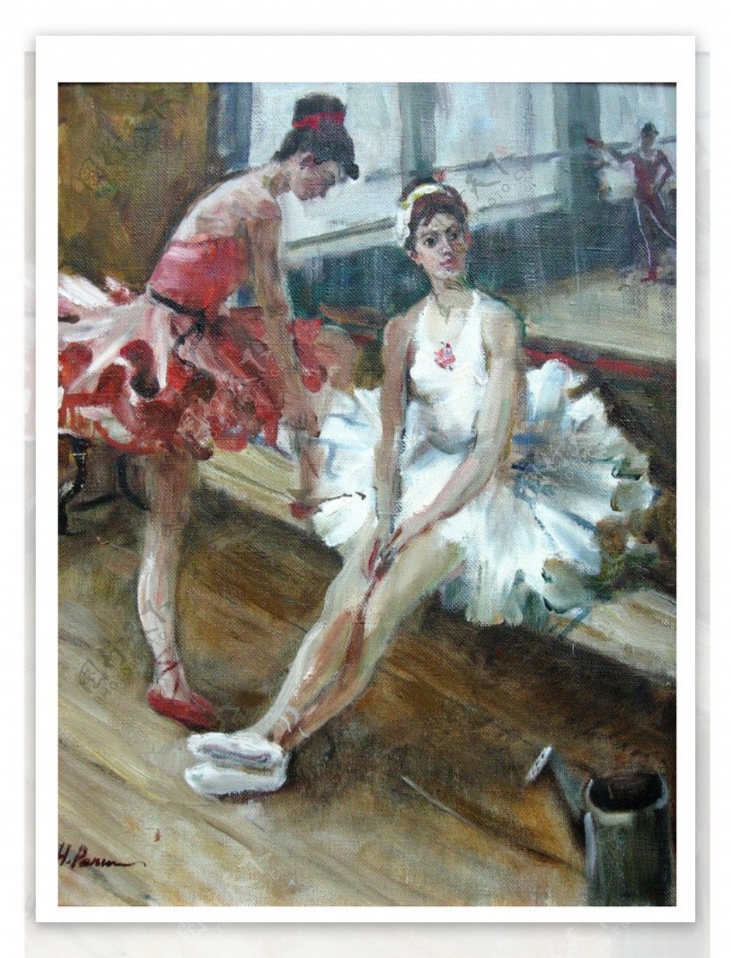 俄罗斯美术作品油画人物芭蕾舞女图片