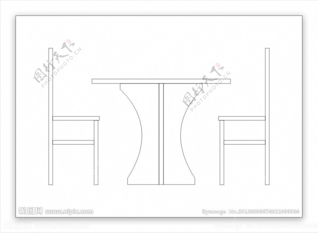 饭桌线框图图片
