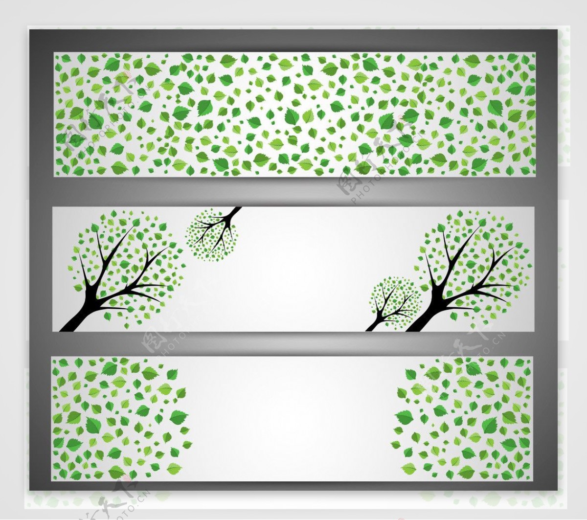 时尚绿色树木banner图片
