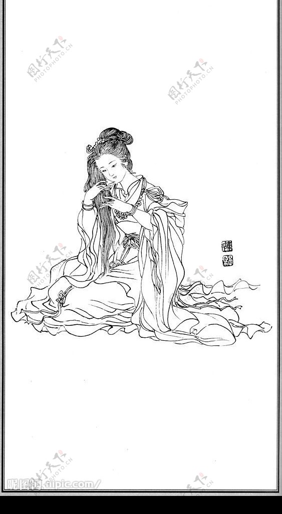 中国神话人物033玉女图片