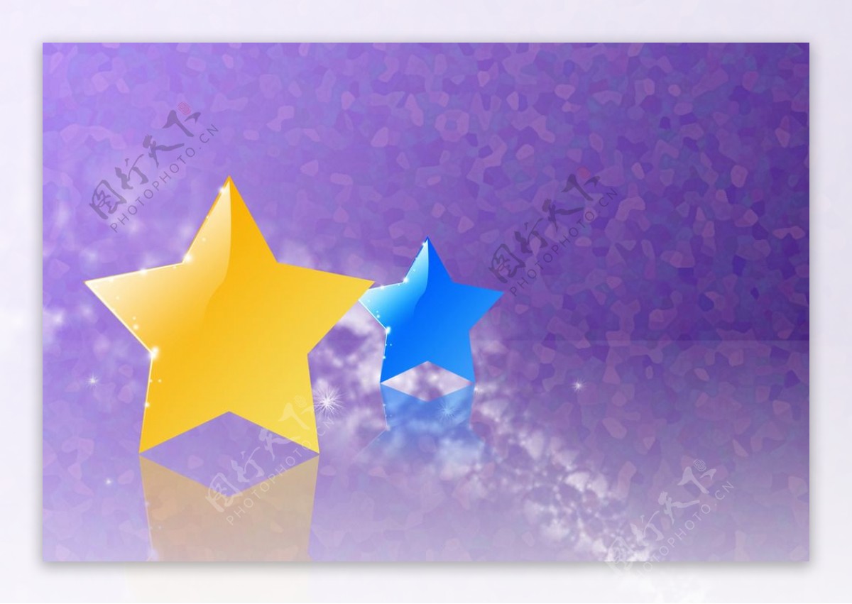 3D炫彩卡通水晶星星图片