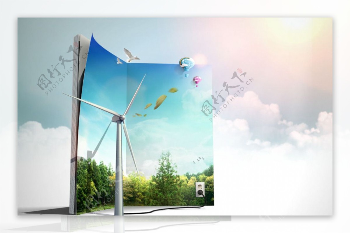 风能环保清洁能源图片
