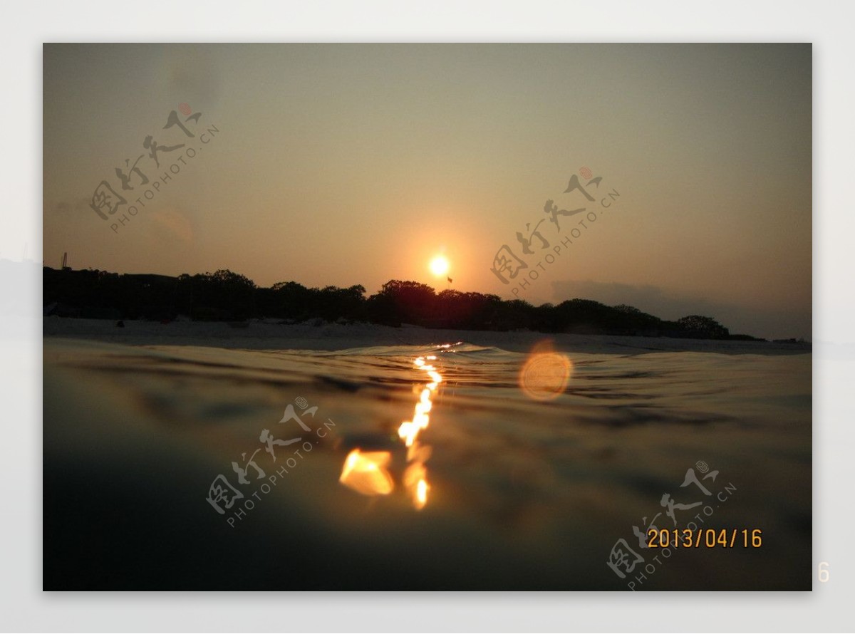 西沙永乐群岛夕阳图片