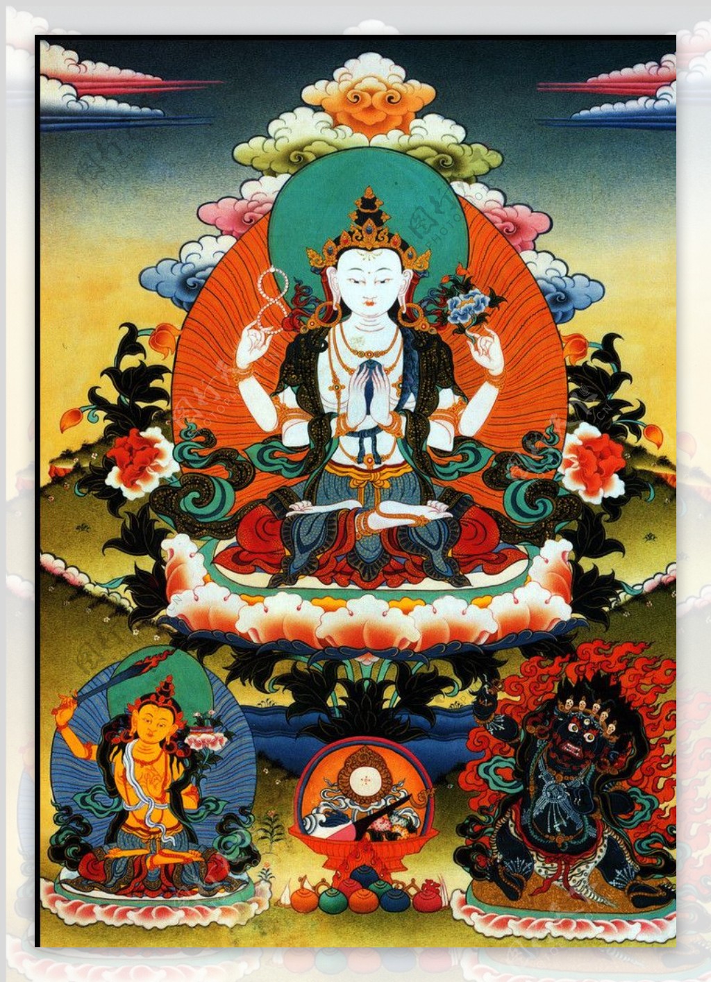 藏传佛教三怙主图片