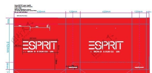 esprit手提袋展开图尺寸图片