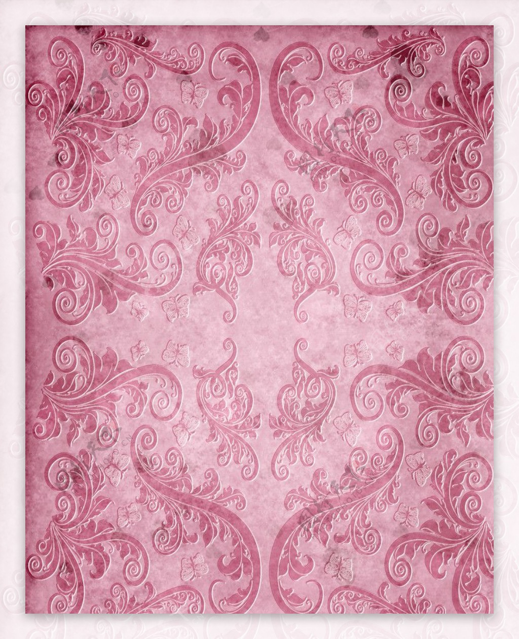 粉色背景古典花纹图片