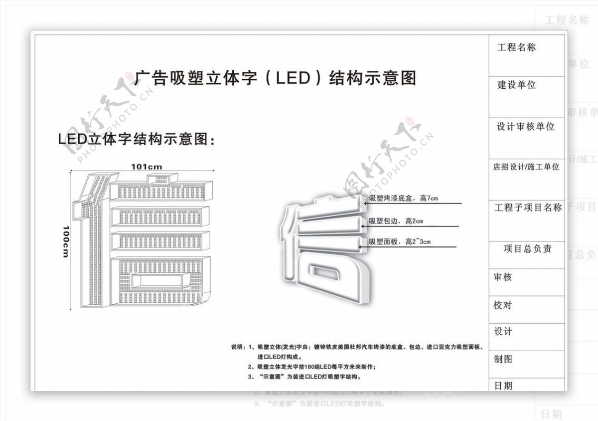 广告吸塑立体字LED结构图片