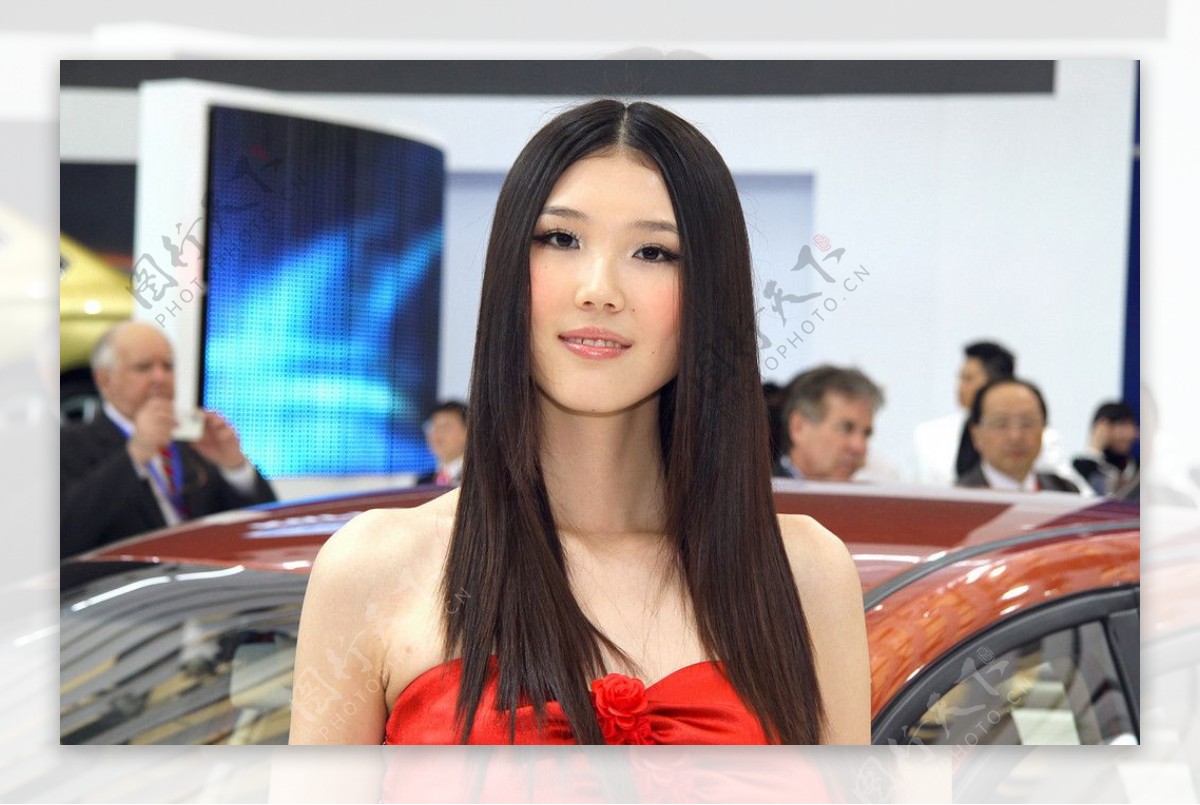 高清女模特上海车展模特壁纸美女性感职业女性时尚轿车图片