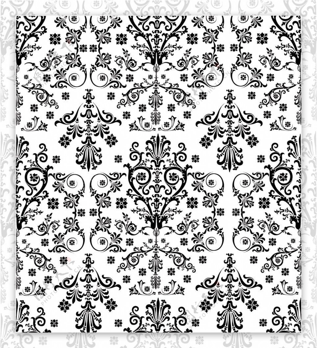 黑白古典花纹欧式花纹图片