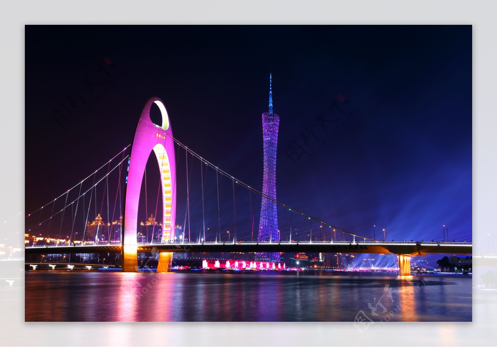 广州电视塔与猎德大桥图片
