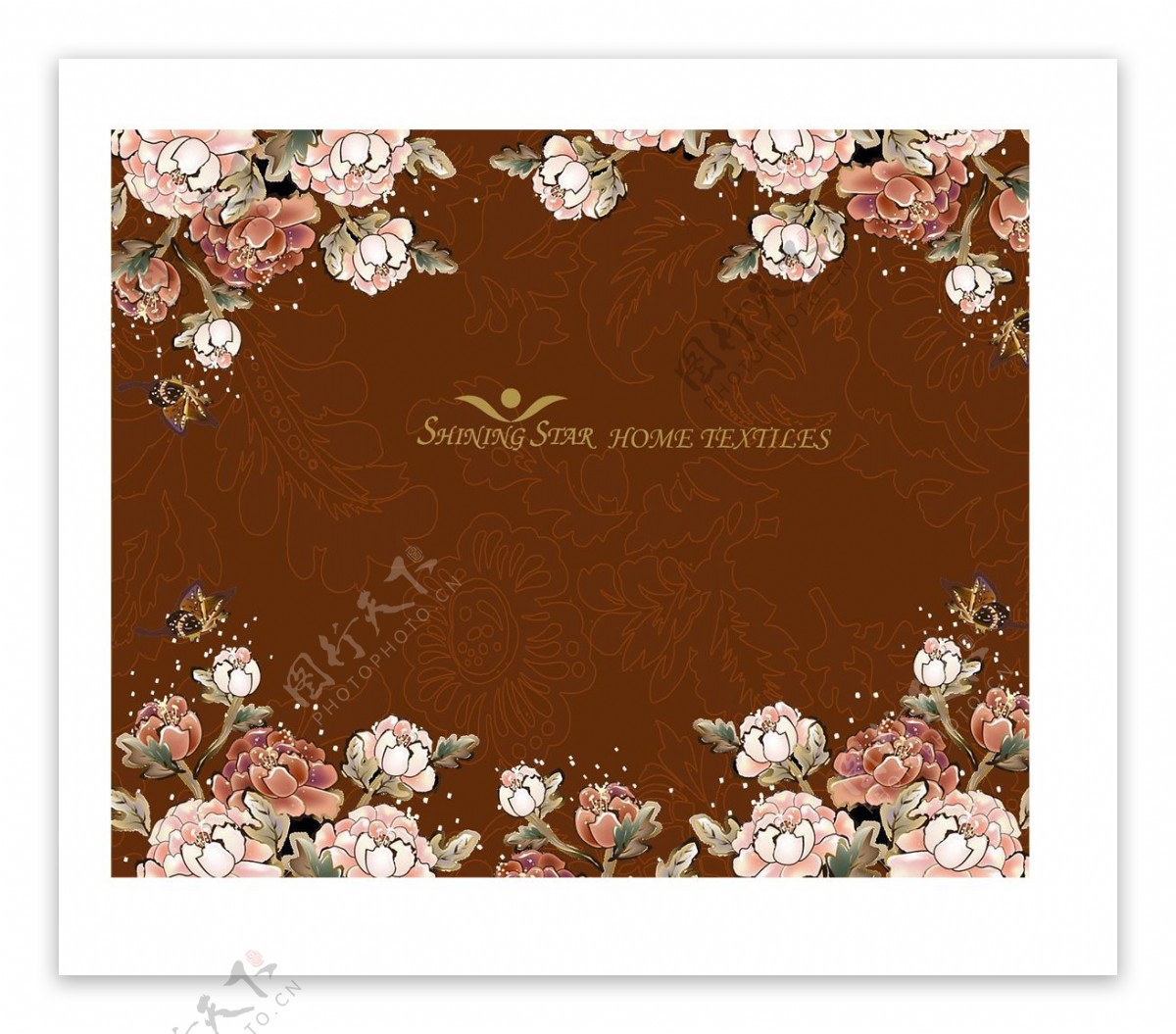 欧式花纹家纺包装设计平面图图片