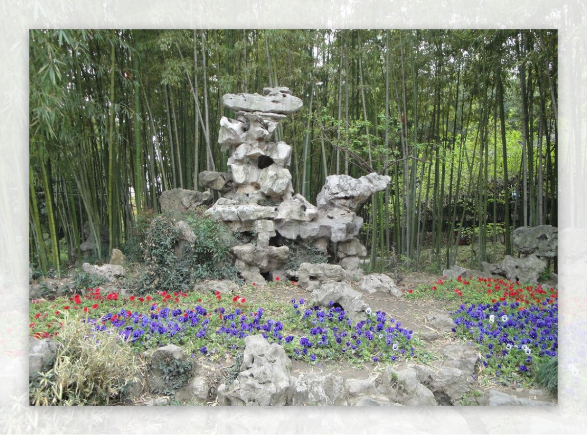 扬州古典园林个园假山竹林图片