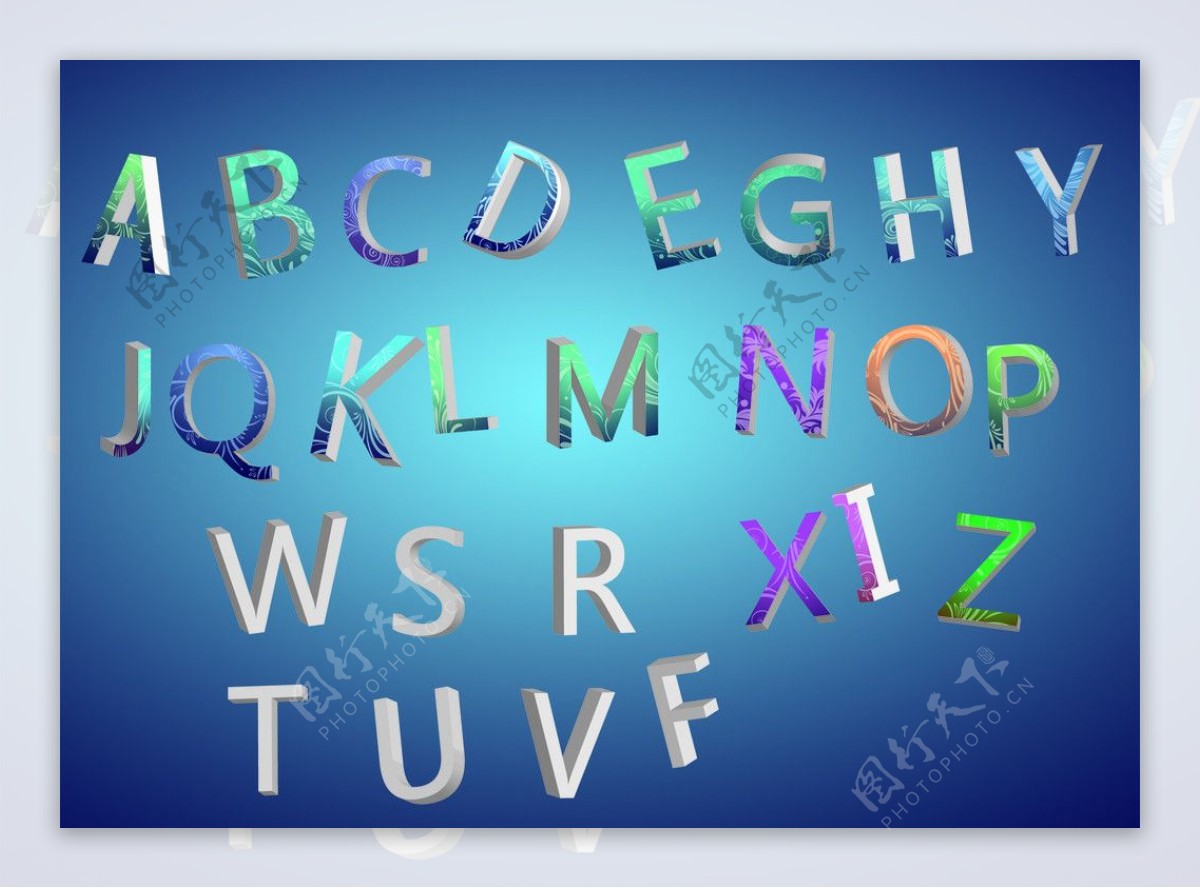 3D立体英文字母图片