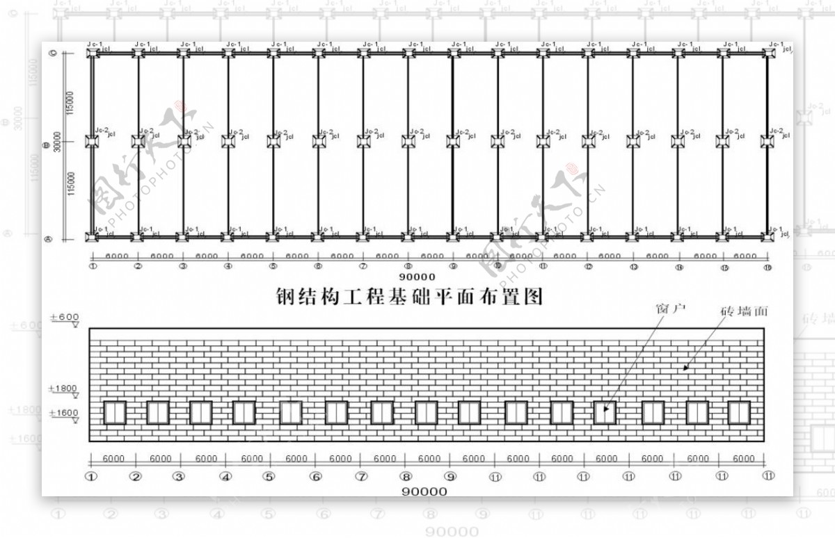 钢结构工程建筑正面立面图图片