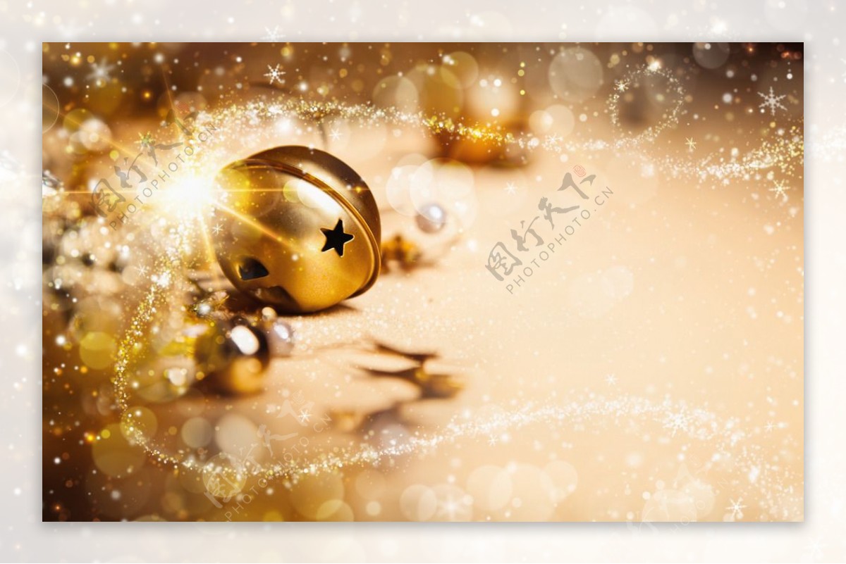 圣诞节素材金色铃铛图片
