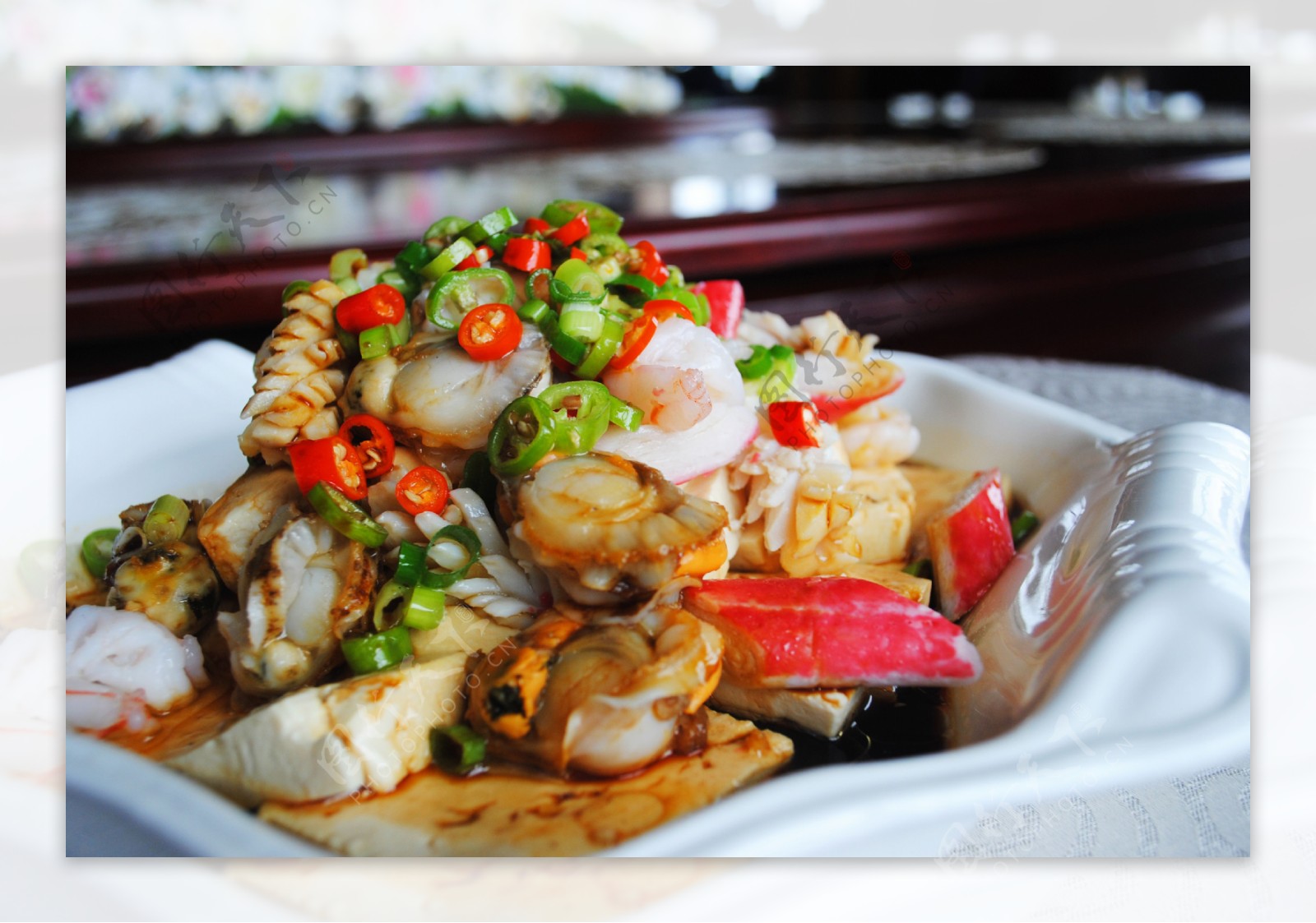 海鲜蒸豆腐图片