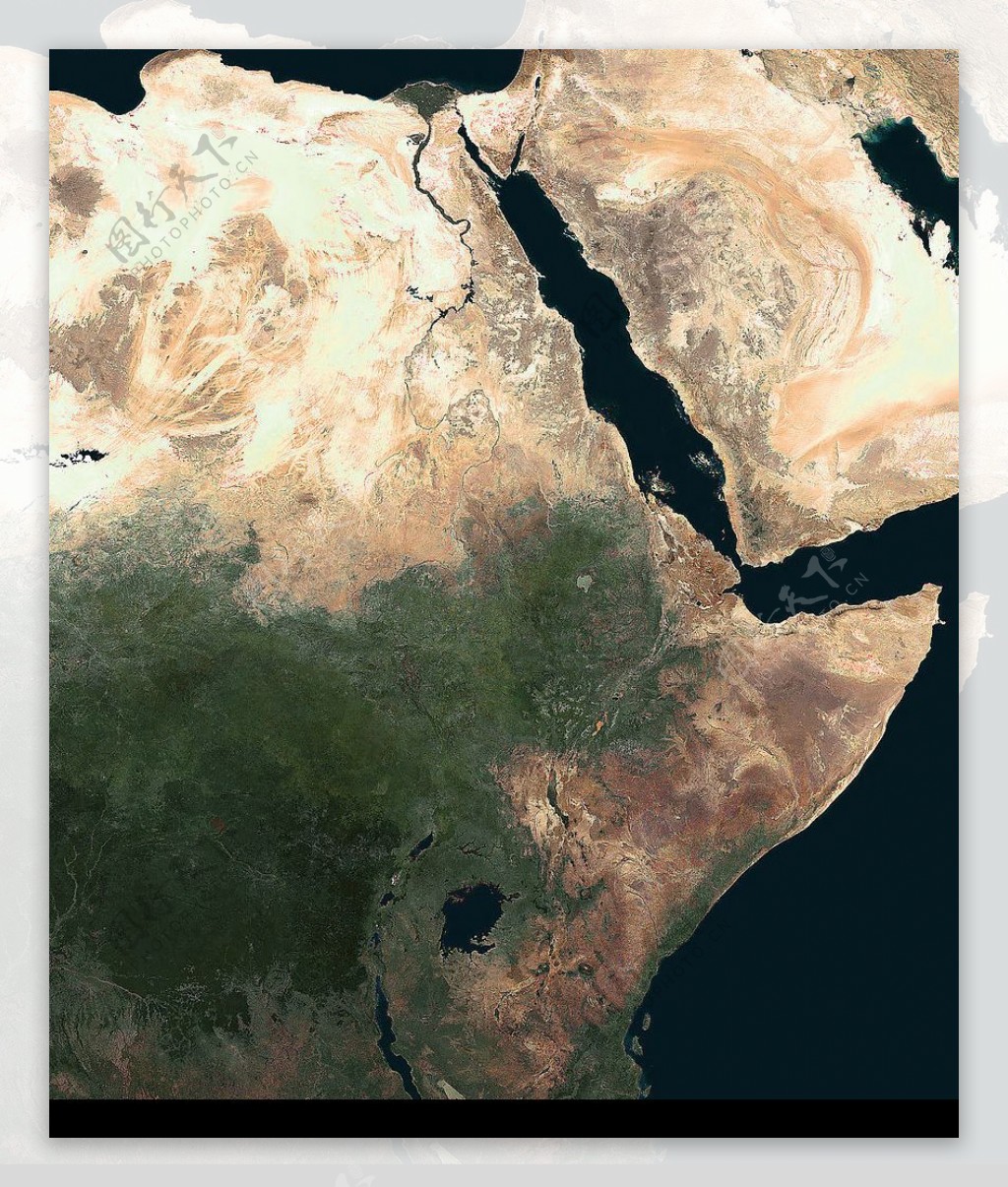 东非北非地区无云卫星照片图片