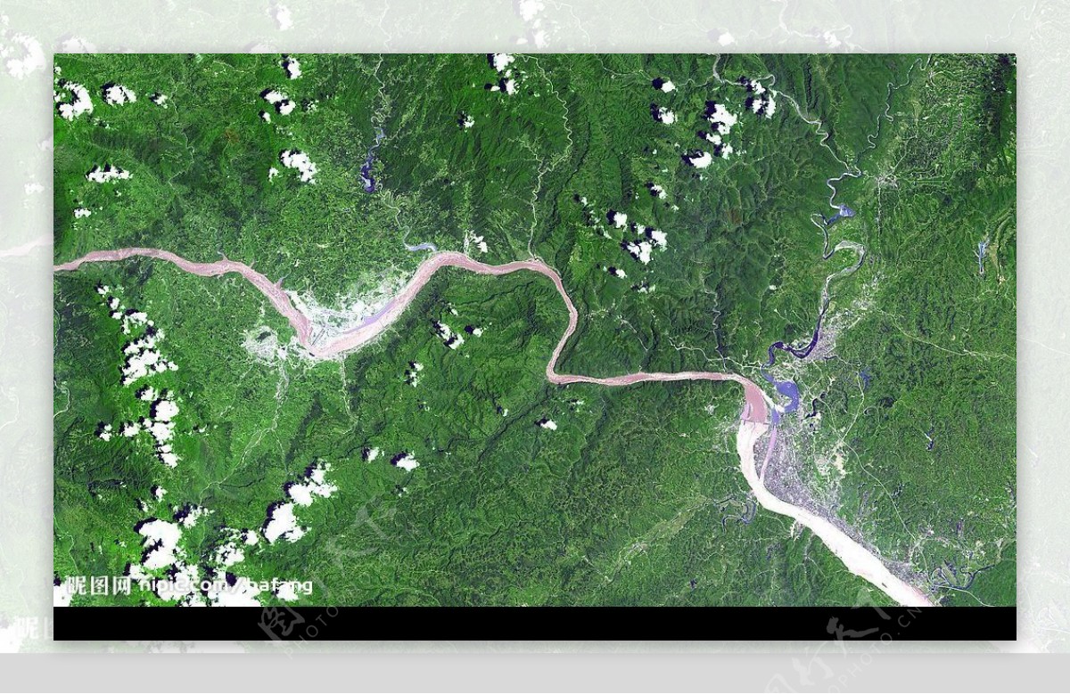 三峡库区一带卫星图图片