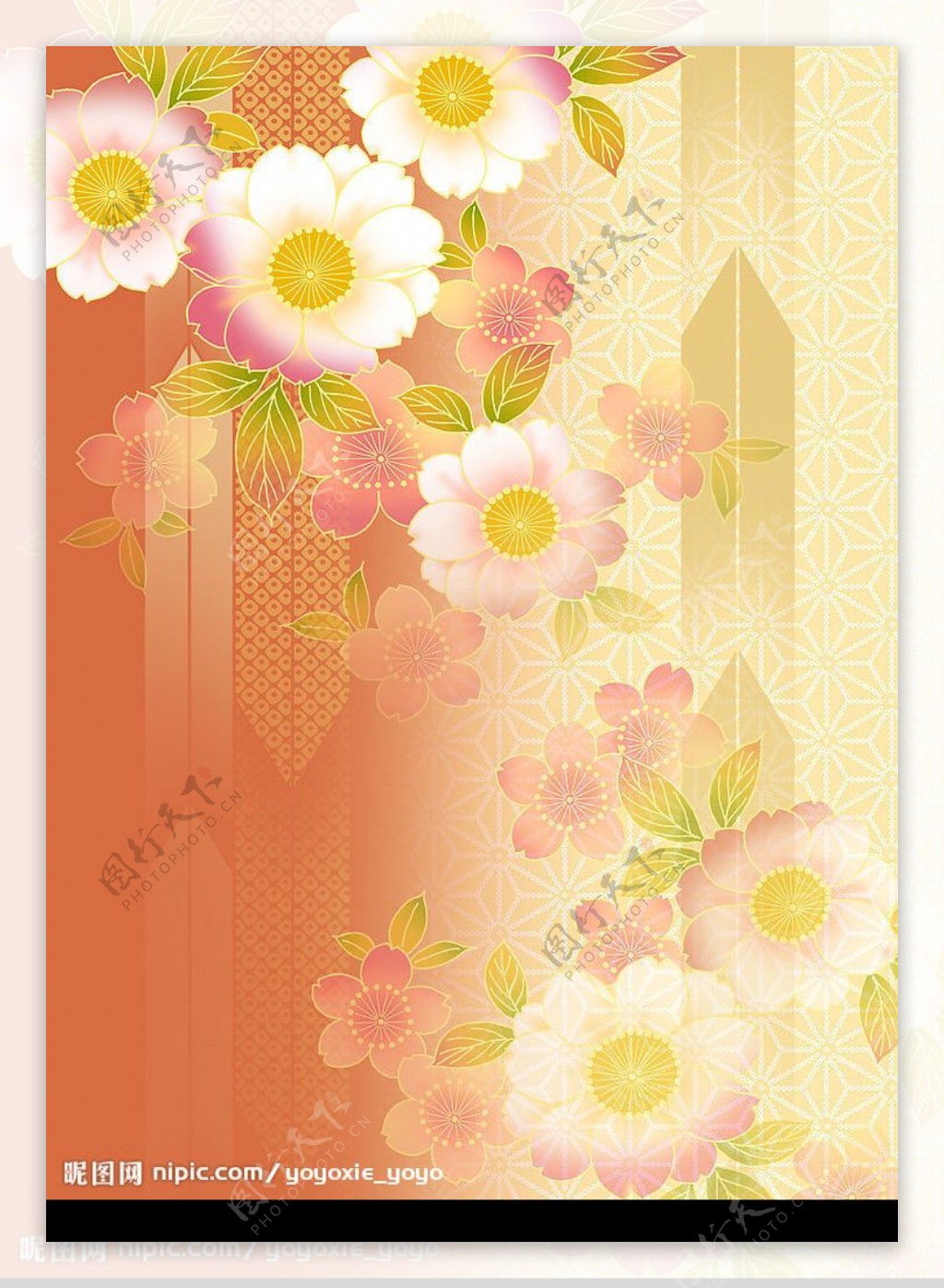 樱花日本风格经典底纹图片