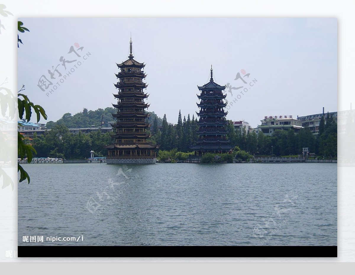 桂林双塔湖图片