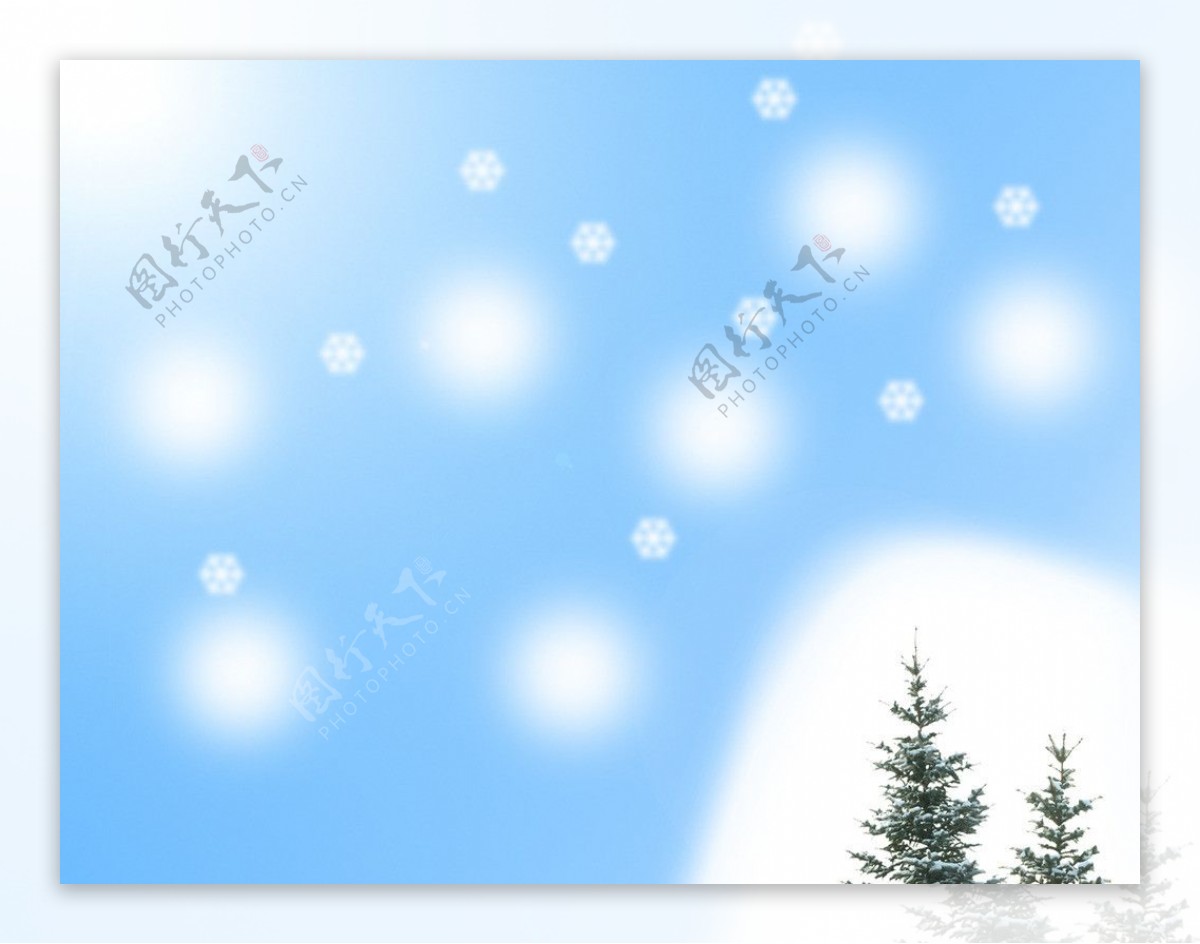 雪花松树图图片