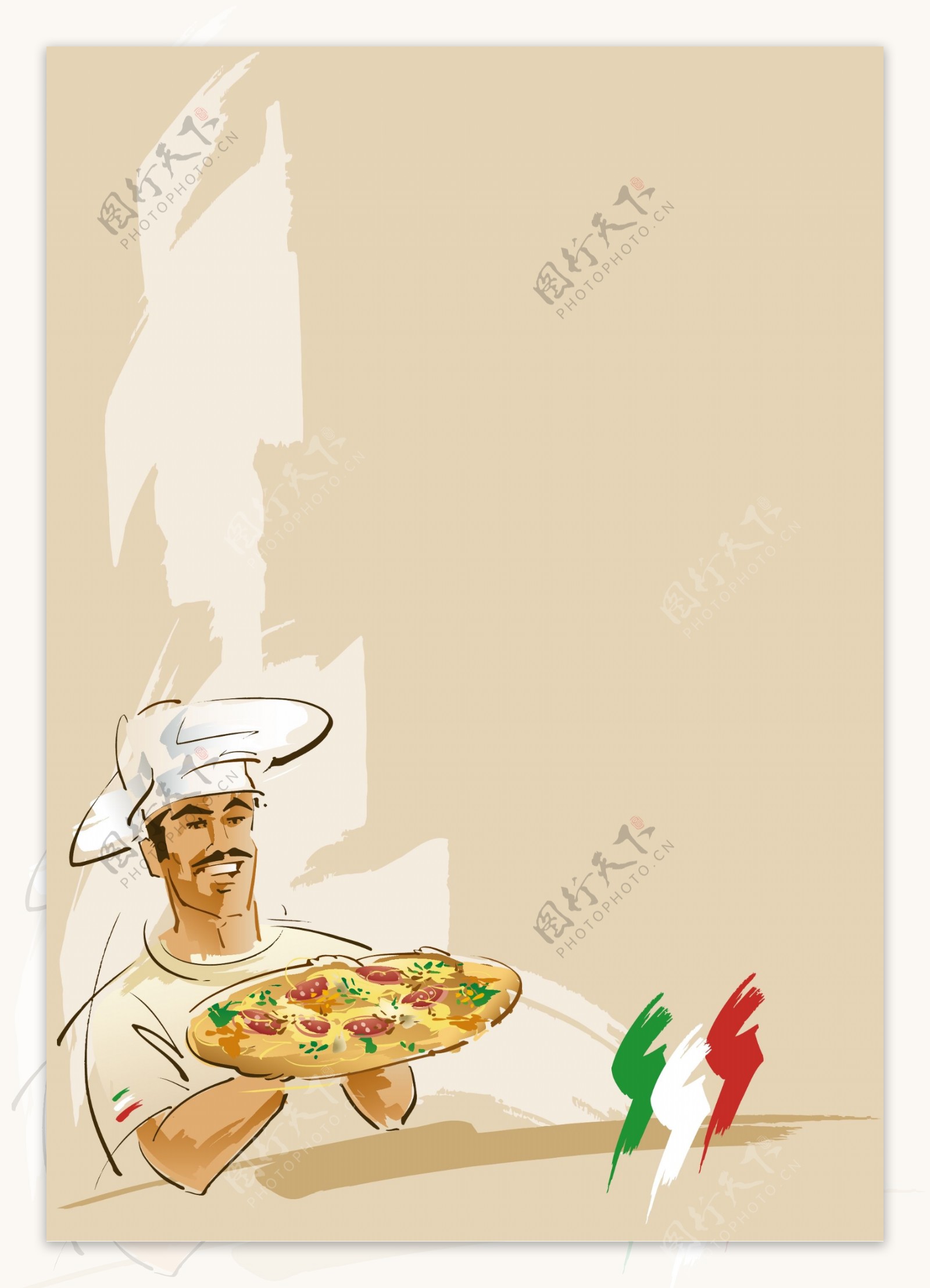 厨师披萨海报背景图片