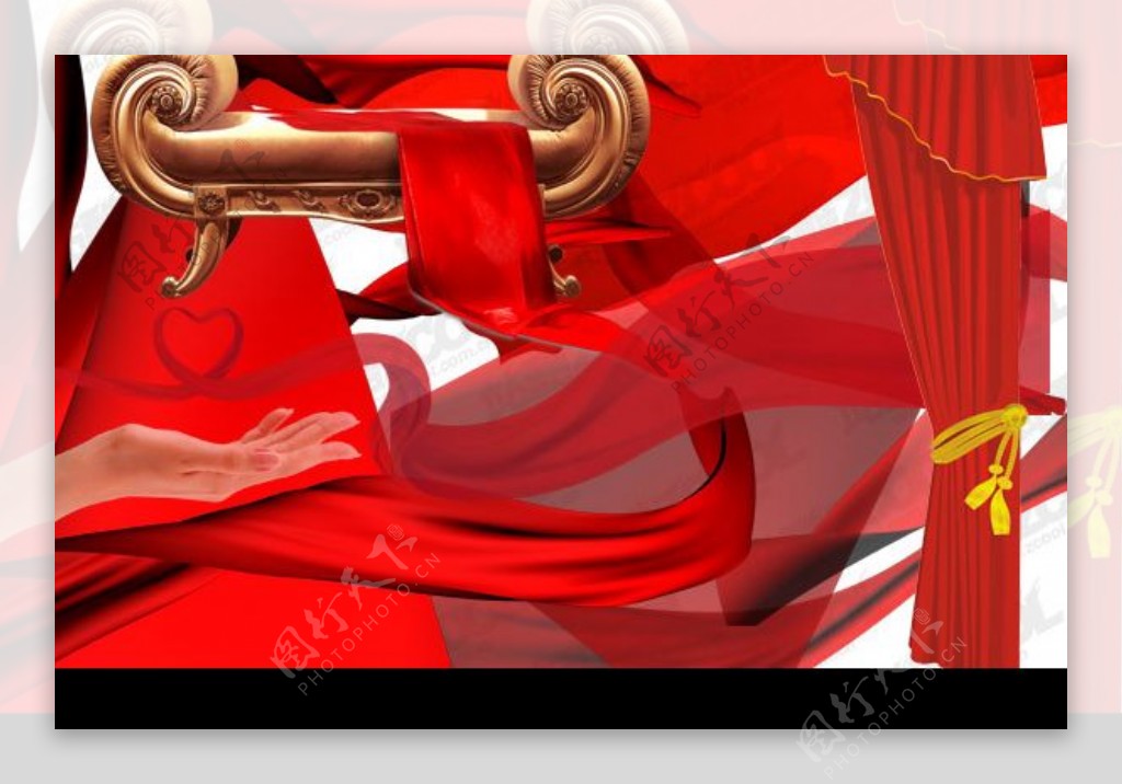 多款红色飘带PSD分层素材图片