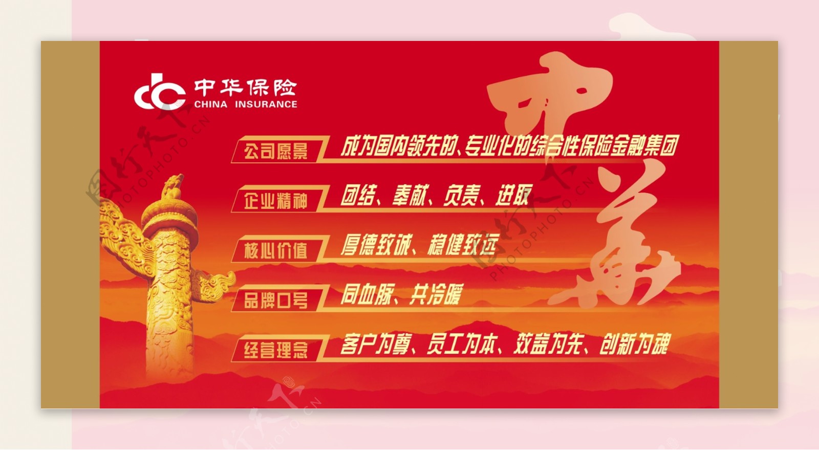 中华保险文化宣传海报图片