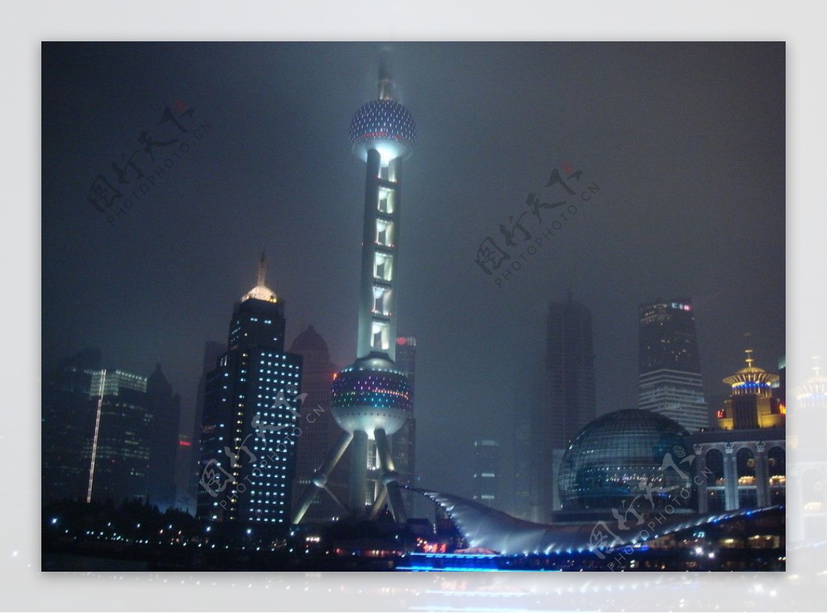 上海夜景东方明珠图片