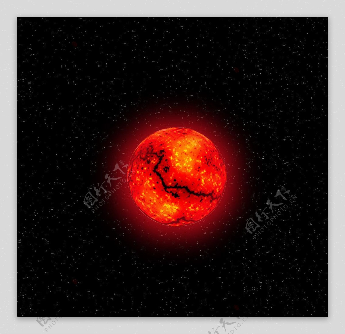 ps制作火红织热的太阳图片