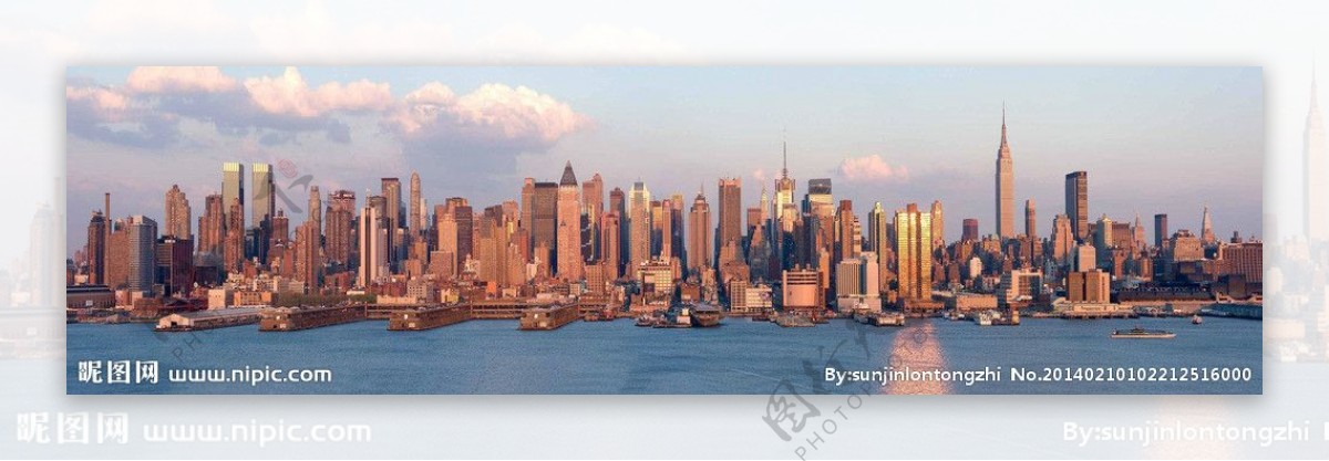 纽约曼哈顿岛远眺图片