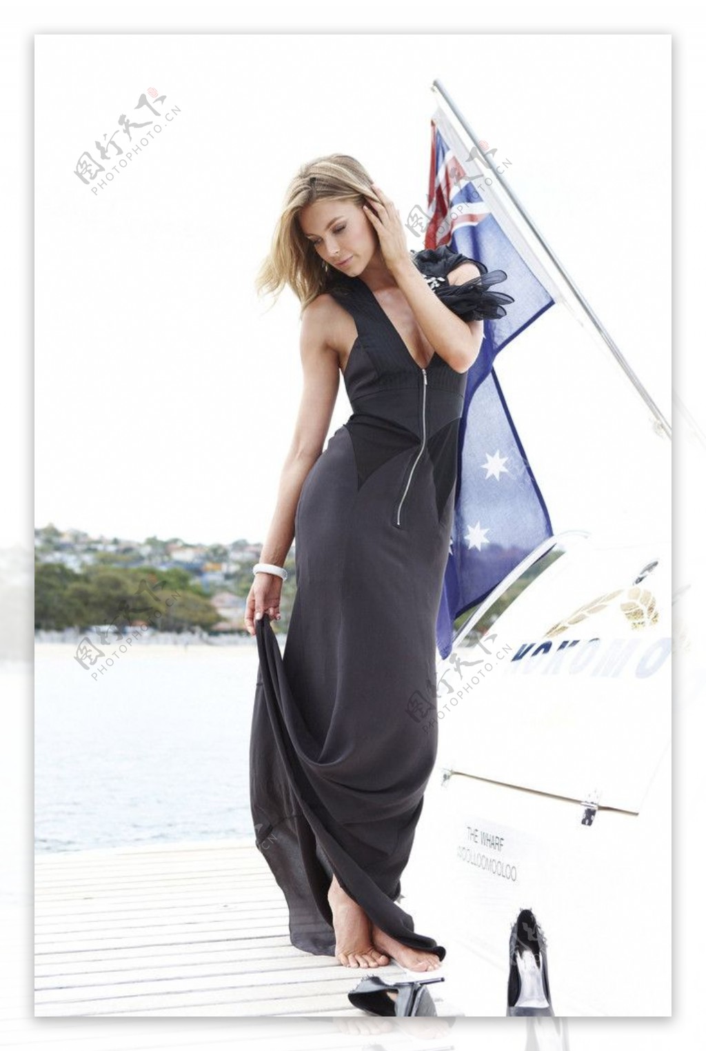 欧洲游艇性感典雅美女广告模特图片