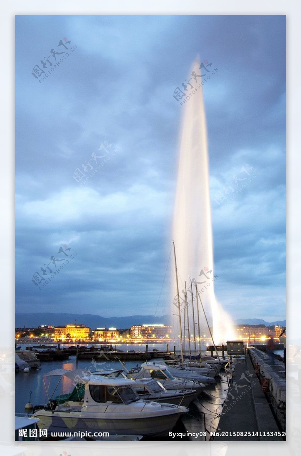 瑞士日内瓦喷泉图片