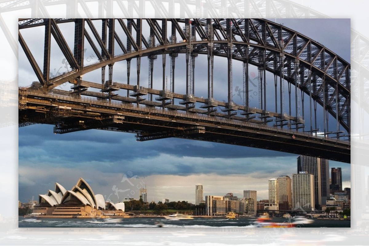悉尼海港大桥下的歌剧图片