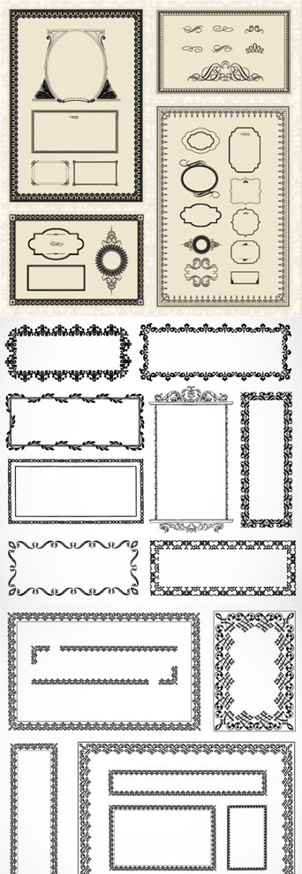 欧式花纹边框矢量素材图片