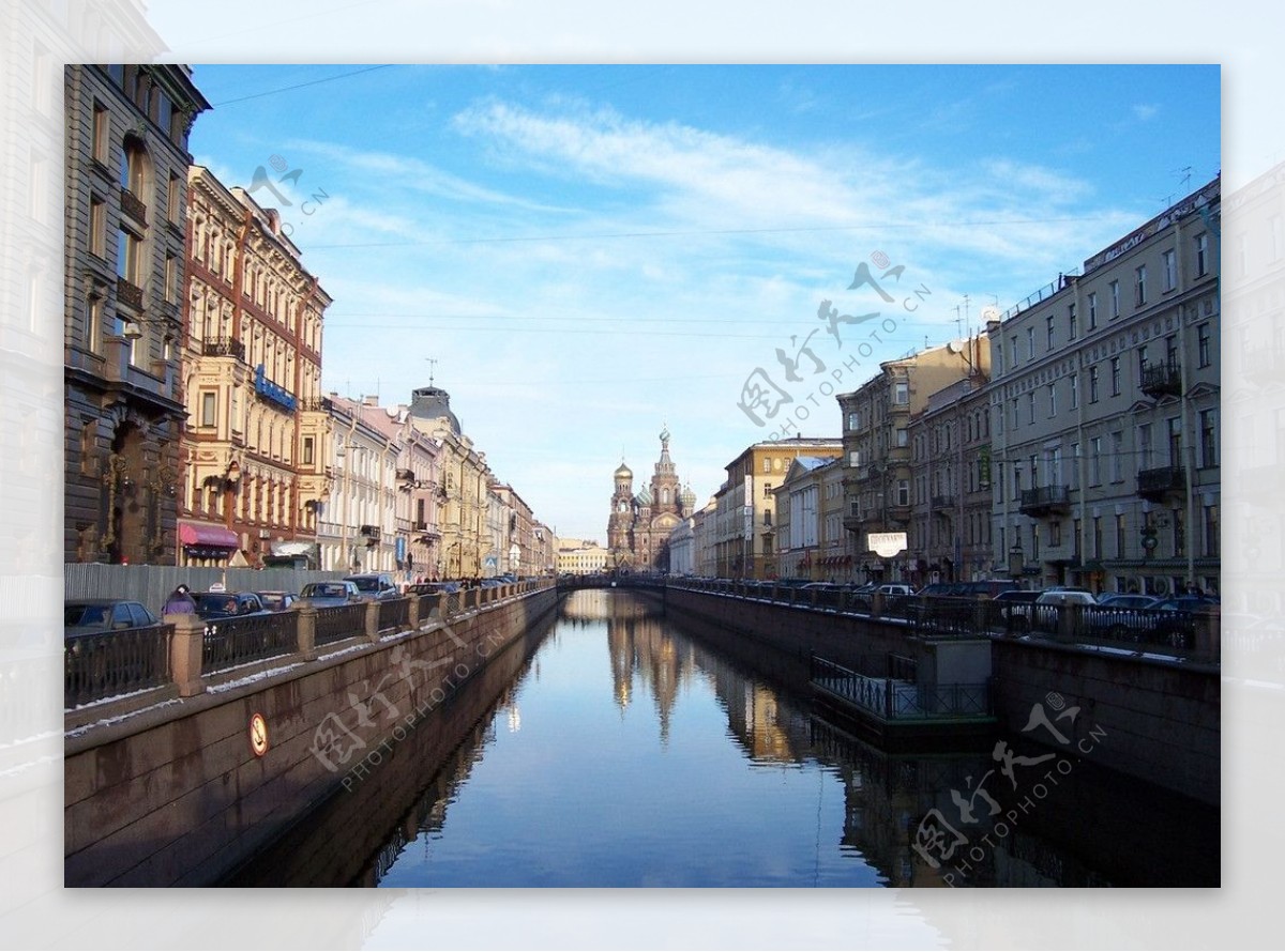 莫斯科河道岸景图片