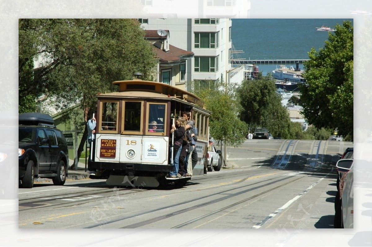 旧金山市内的街景图片