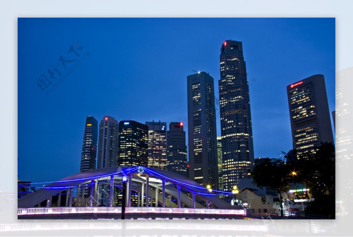 新加坡美丽的城市夜景图片