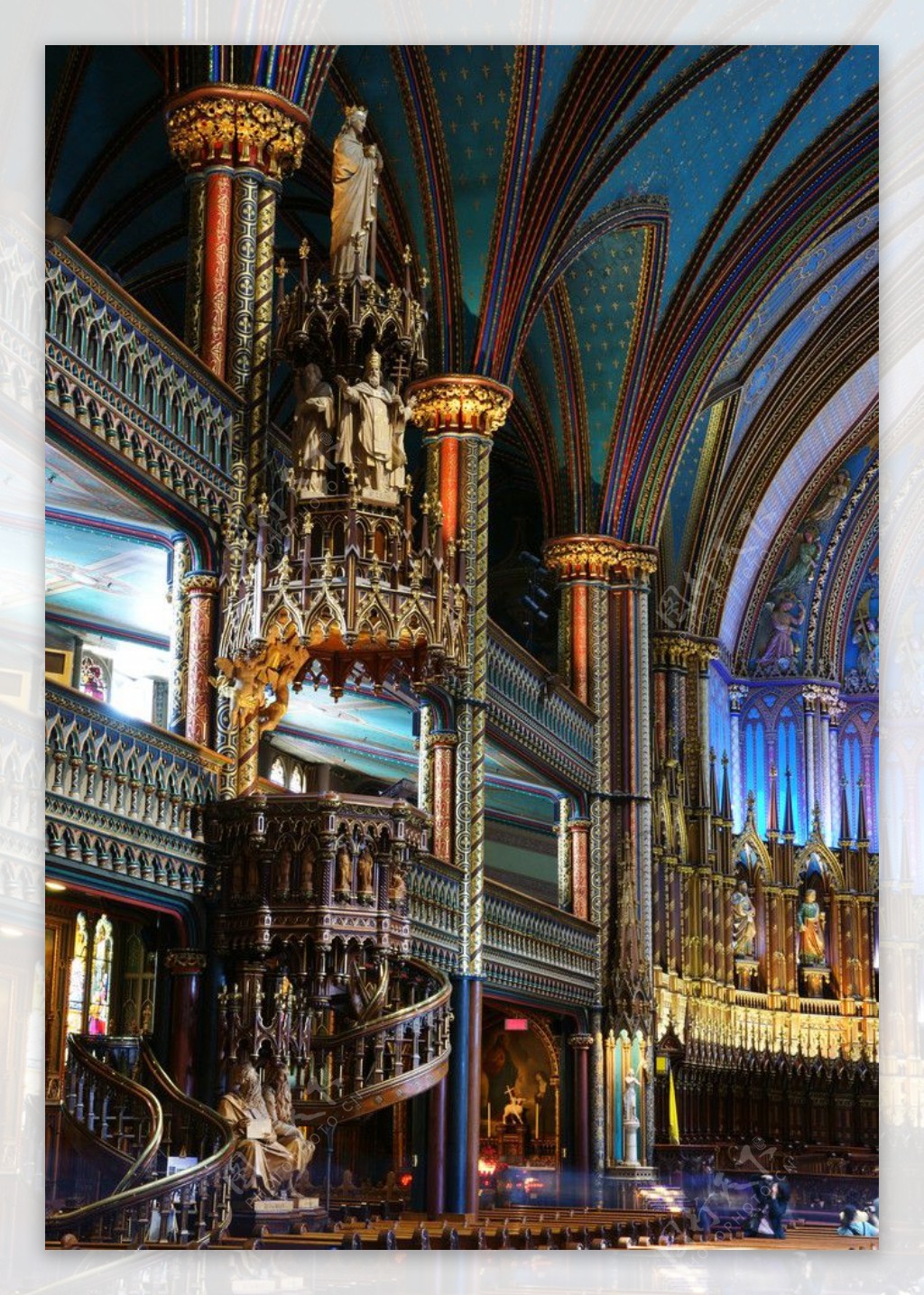 蒙特利尔圣母大教堂内景图片